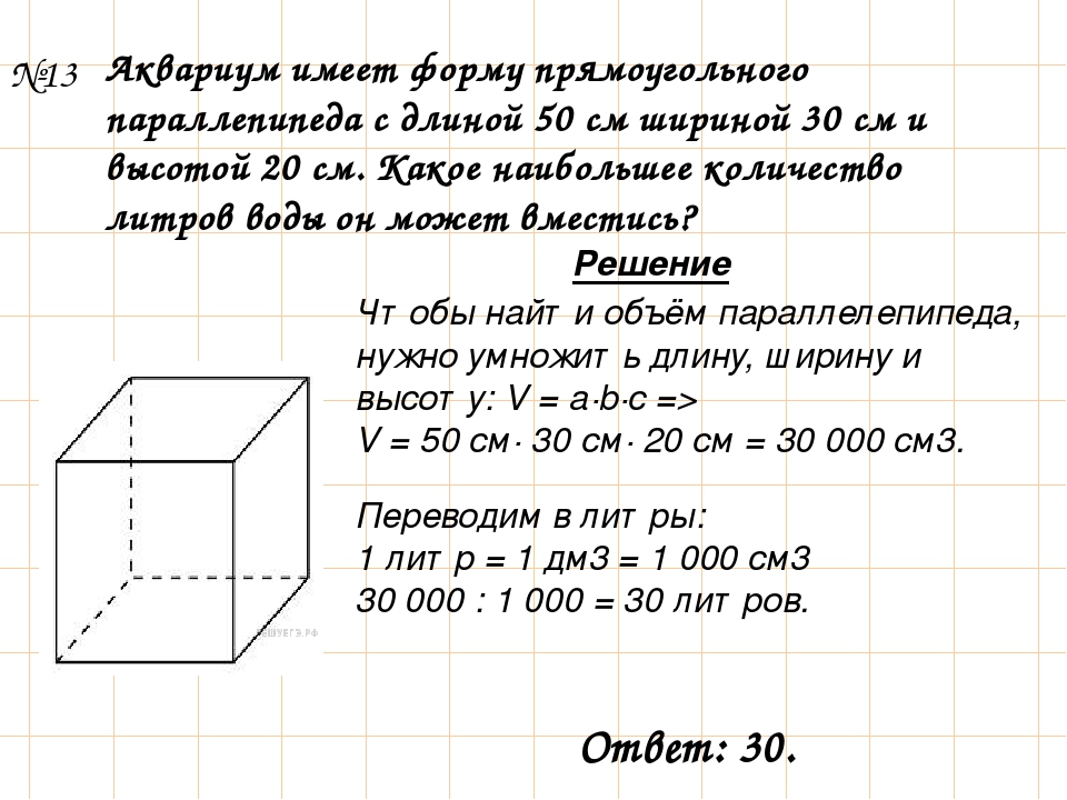 Длина коробки 5 дм ширина 3. Аквариум имеет форму прямоугольного параллелепипеда. Аквариум в форме прямоугольного параллелепипеда. Длина высота ширина объем задачи. Площадь аквариума в форме прямоугольного параллелепипеда.