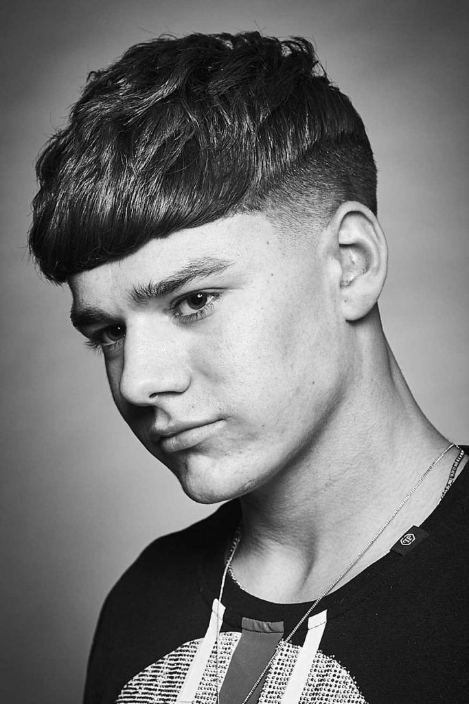Thick Textured Fringe With Faded Sides #boyshaircuts #boyshair #haircutsforboys