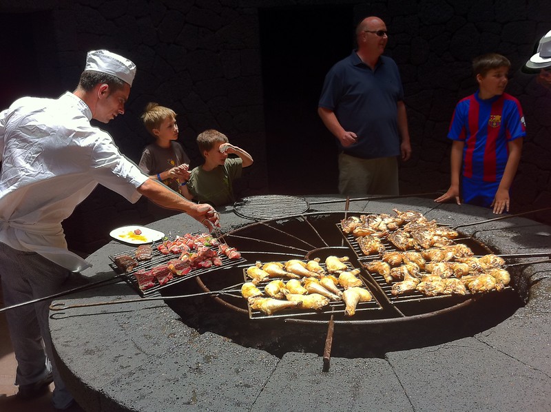 Cooking over a volcano on the Island of Lanzarote