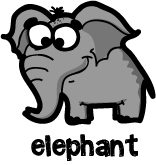 illustration of a cartoon elephant