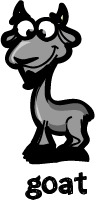 illustration of a cartoon goat