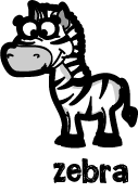 illustration of a cartoon zebra